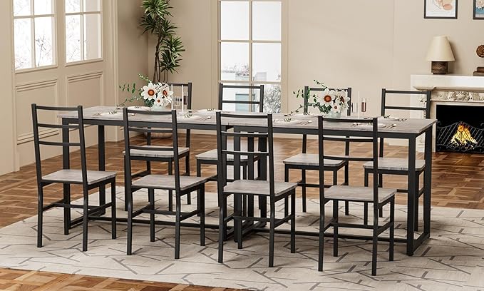 5-Piece Dining Table Set with 4 Chairs, 47.2" Kitchen Table Chairs Set of 4 - Image 6