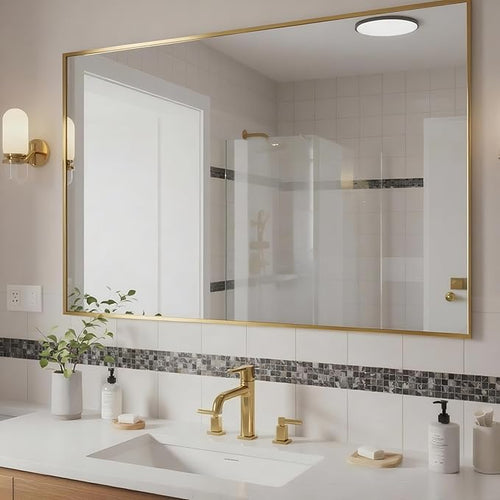24x40 Inch Brass Bathroom Mirror - Image 2
