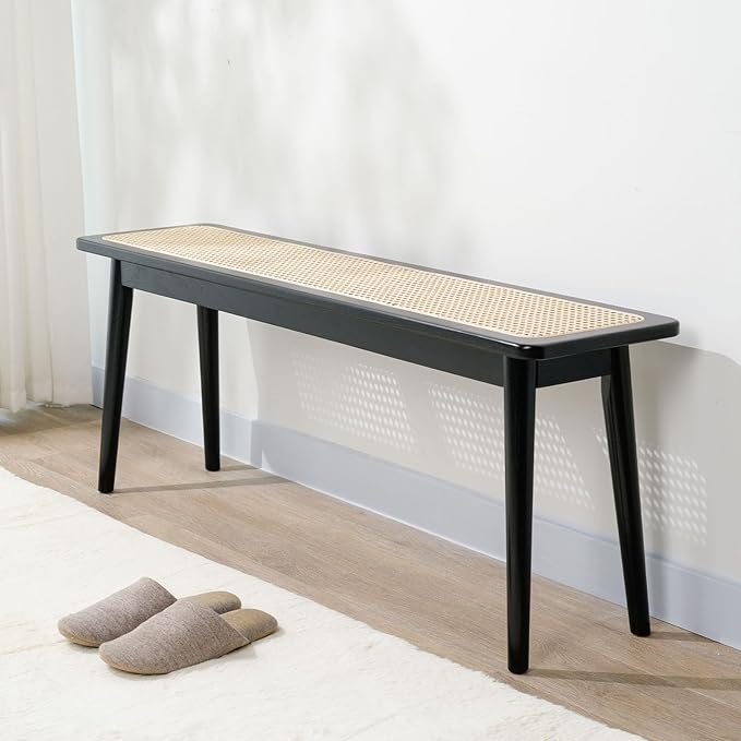 Entryway Bench, Solid Wood Kitchen Dining Bench, Mid Century Modern End of Bed - Image 8