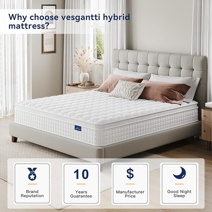 Vesgantti 10 Inch Multilayer Hybrid King Mattress - Image 3
