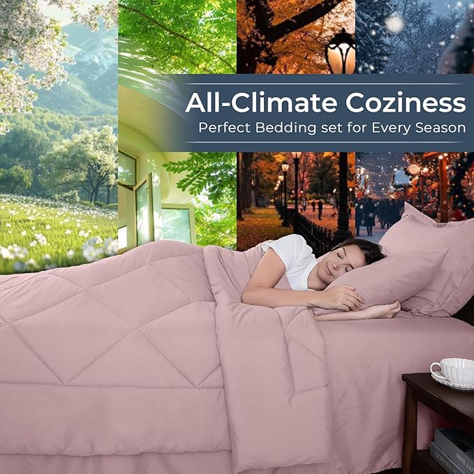 HEVUMYI Rose Gold King Comforter Set - Image 3