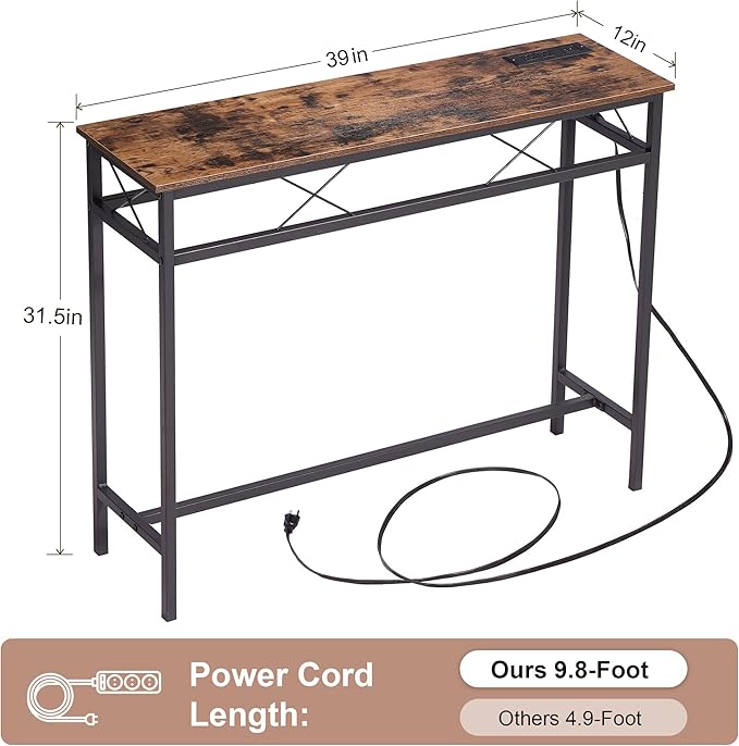 VECELO 39.4In Narrow Sofa/Console Table - Image 5