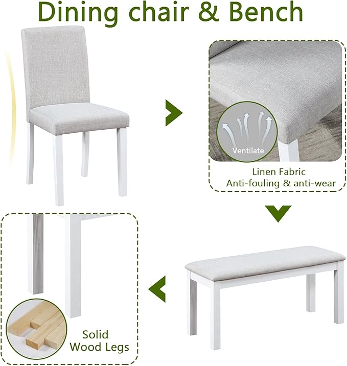 KEIKI 6-Piece Standard Height Dining Table Set - Image 6