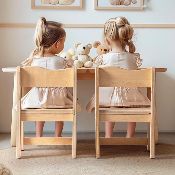 ROBUD Wooden Toddler Chair Wood, Kids Chair Set of 2, Sturdy Kids Chairs - Image 7