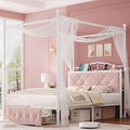 Full Upholstered Canopy Bed Frame by KeyluvHome