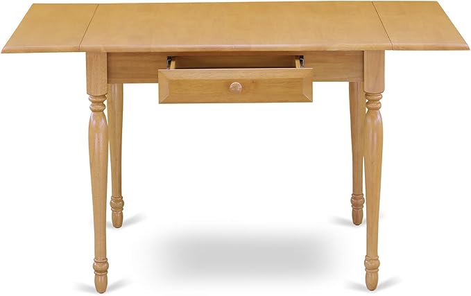 East West Furniture MZNO3-OAK-W 3 Piece Kitchen Table Set - Image 6