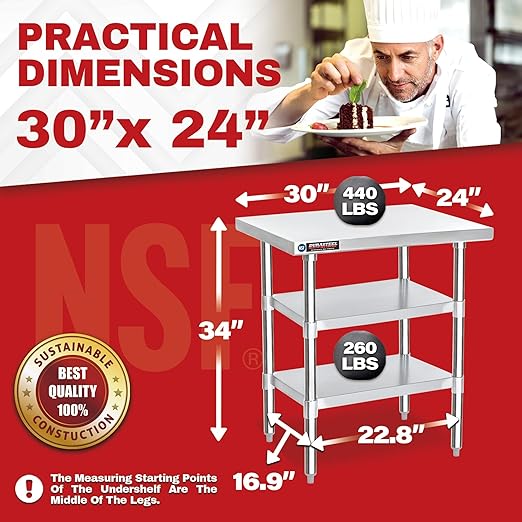 DuraSteel Food Prep Stainless Steel Table - Image 2