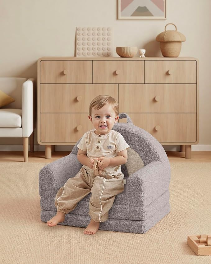 Blissful Diary Foldable Toddler Couch, 2-in-1 Comfy Toddler Chair & Lounger - Image 8