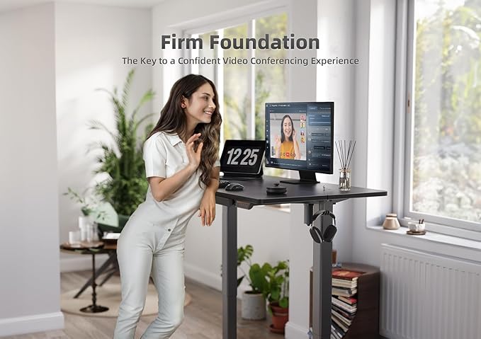 YDN Standing Desk with Drawers, 55 x 24 Inch Adjustable Height Stand Up Desk - Image 9