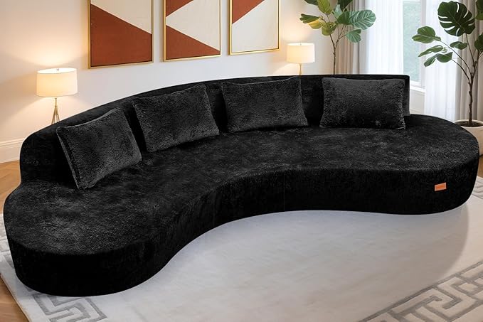 Homguava 130'' Modular Sectional Sofa, Curved Modern Sofa - Image 3
