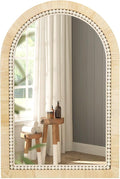 ULIKE Rattan Mirror for Bathroom, 20x30 Inch Arch Rustic Farmhouse Wall Decor by ULIKE
