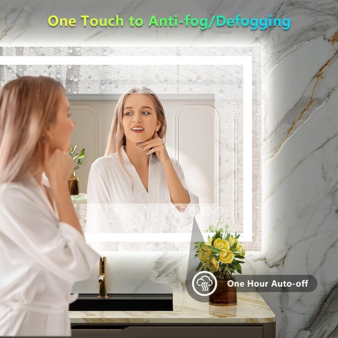 51x40 Inch RGB LED Bathroom Mirror Front Light and RGB Backlit Lighted Vanity - Image 5