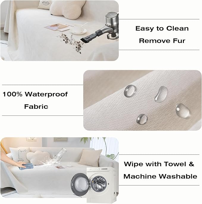 STACYPIK Thick Waterproof White Sofa Cover - Image 9