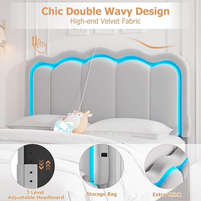 Full Upholstered LED Bed Frame - Image 6
