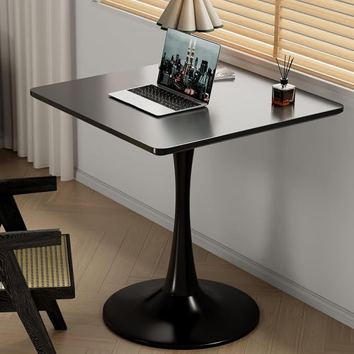 24" Black Small Dining Table for 2 or 4, Small Square Tulip Table for Kitchen by Unknown