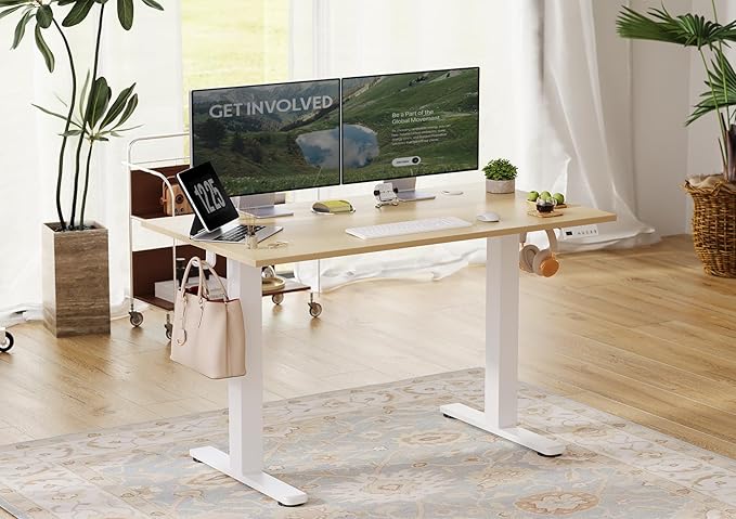 Seang Electric Standing Desk Adjustable Height, 55 x 24 Inch Sit Stand Desk - Image 2
