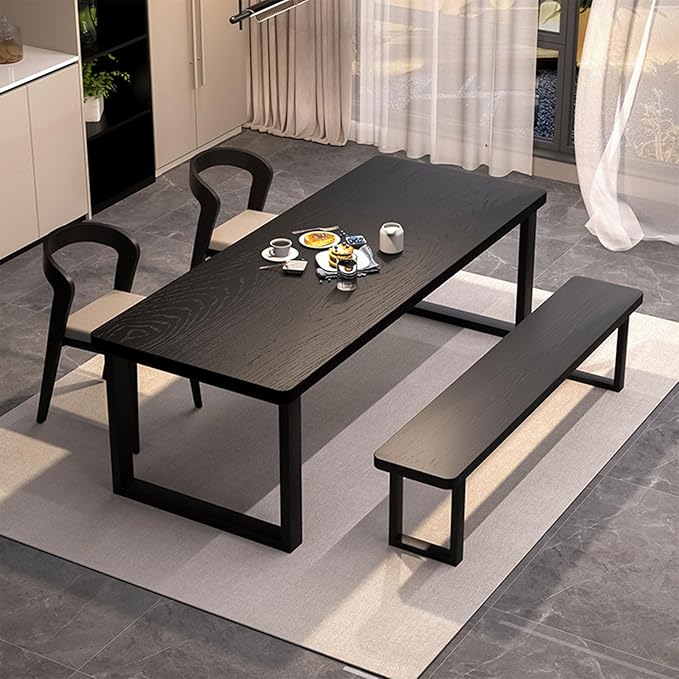 Solid Wood Dining Table for 4-6 People, 55 inch Long Farmhouse Kitchen Dining - Image 6