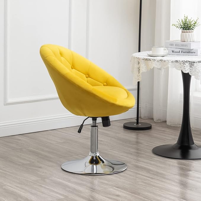 Roundhill Furniture Noas Velvet Upholstered Tufted Back Swivel Accent Chair - Image 11