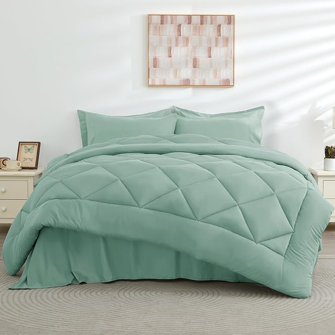 HEVUMYI Sage Green Twin-XL Comforter Set - Image 7