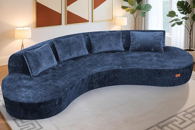 Homguava 130'' Modular Sectional Sofa, Curved Modern Sofa by Homguava