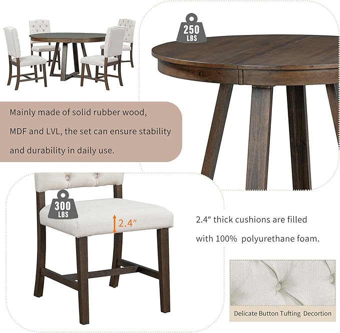 Ball & Cast 5 Piece Dining Table Set - Image 5