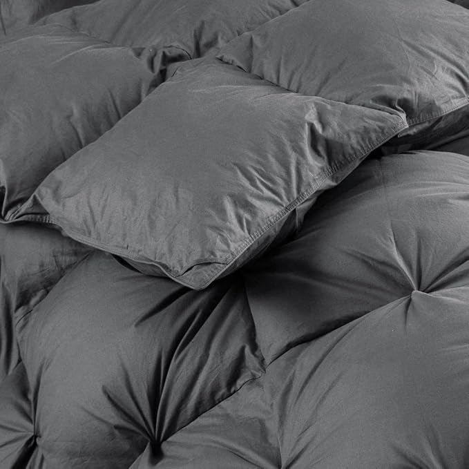 Luxurious All-Season Goose Down Feather Fiber Comforter Oversize Queen Duvet - Image 7