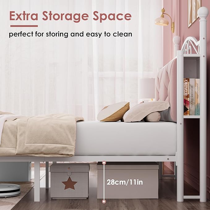 Queen Upholstered Canopy Bed Frame - Image 6