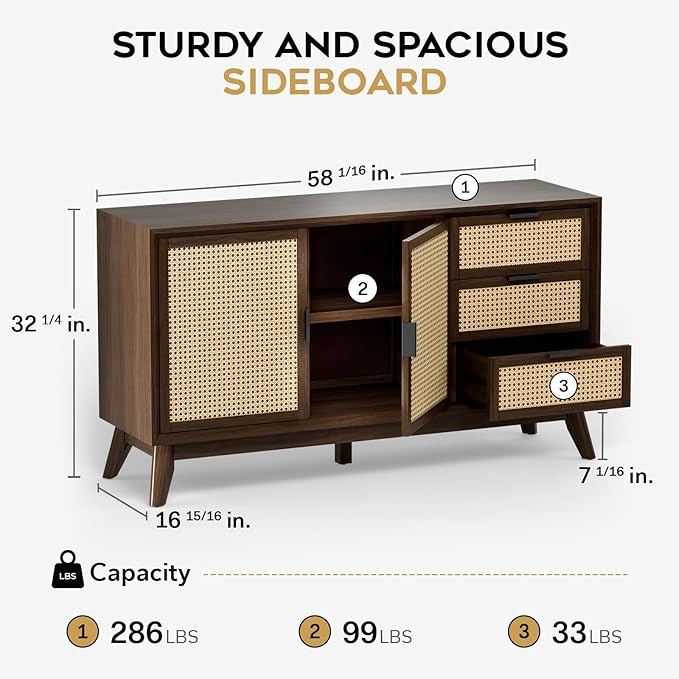 Bme Rattan Pre-Assembled Buffet Sideboard - Image 2