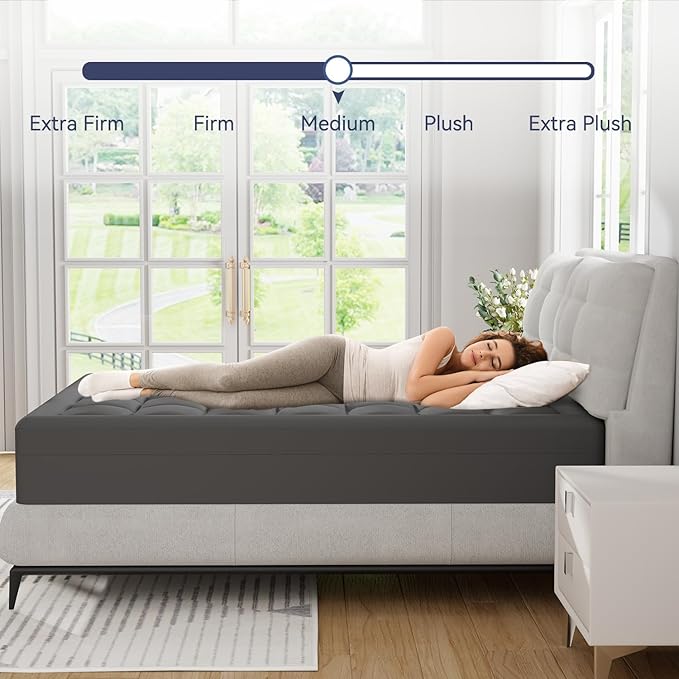 ELEMUSE Dual Layer 3 Inch Memory Foam Mattress Topper Full, 2 Inch Cooling Gel - Image 5