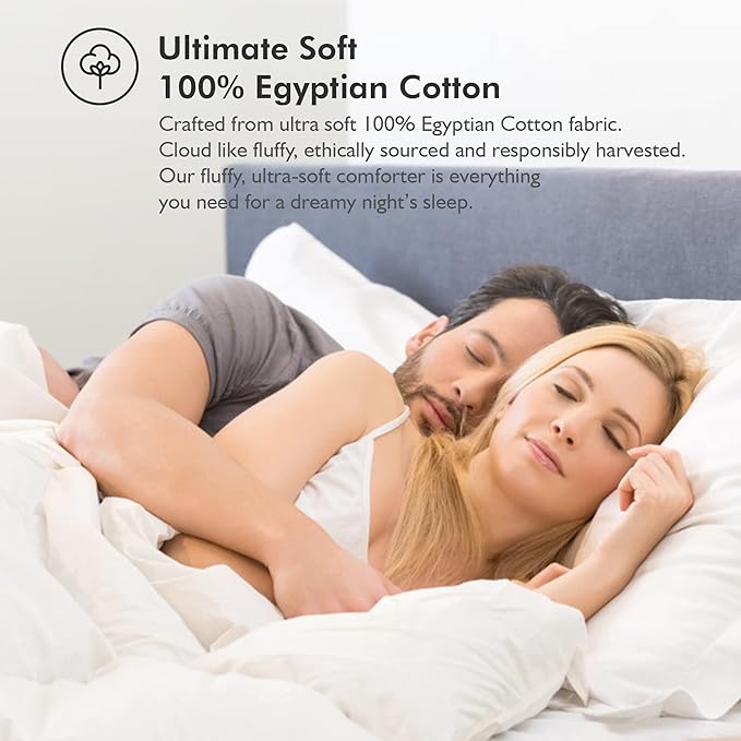 Luxurious White Solid Medium Weight, King Size Goose Feathers Down Comforter - Image 6