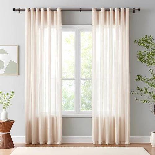 2 Pack Curtain Rods for Windows 72 to 144 Inch, 1 Inch Bronze Curtain Rods Set - Image 2
