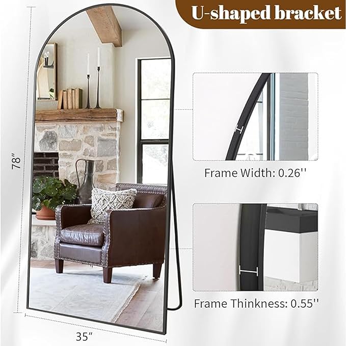 Koonmi 35"x78" Arched Full Length Mirror - Image 7