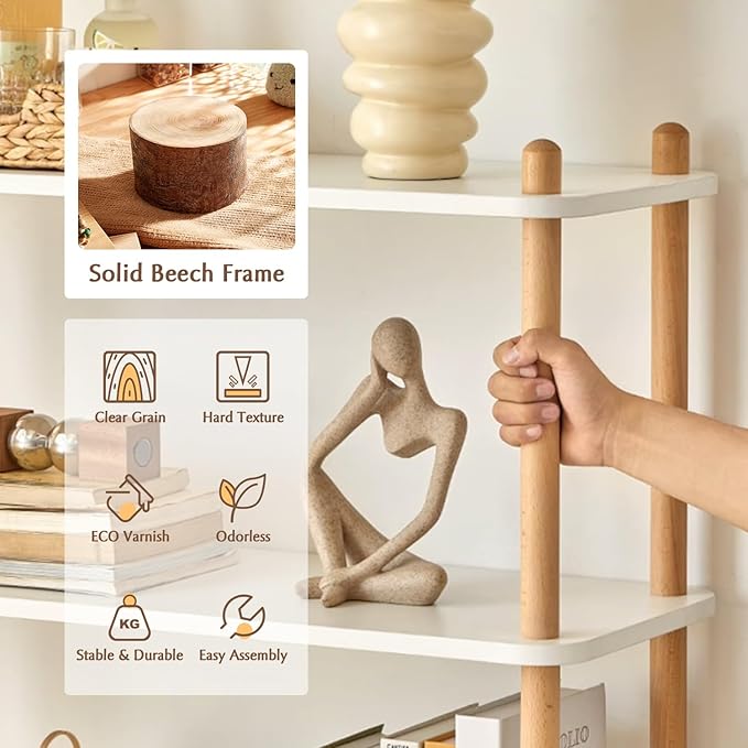 IOTXY 4-Tier Wooden Shelf Bookcase - Image 3