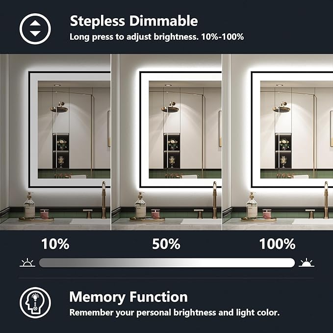 36x30 Inch LED Bathroom Mirror - Image 4