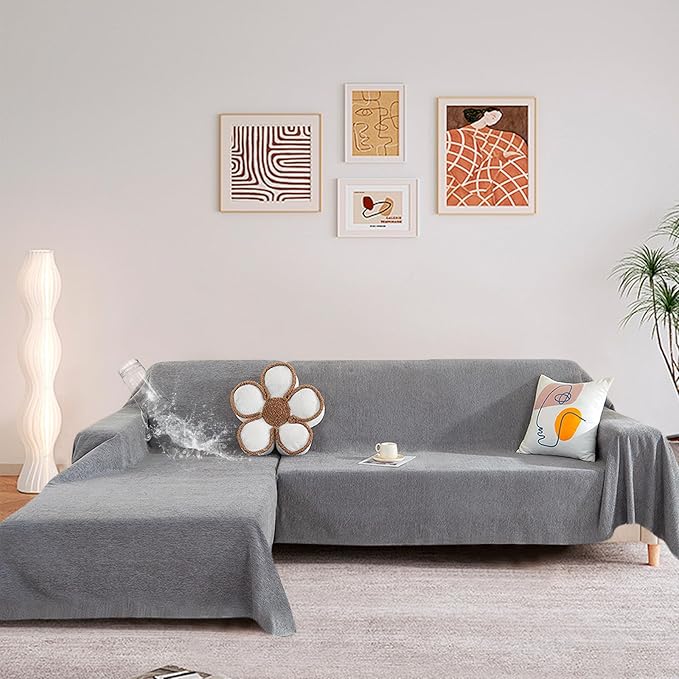 STACYPIK Thick Waterproof Grey Sofa Cover Couch Cover, Anti Slip Loveseat Covers - Image 7