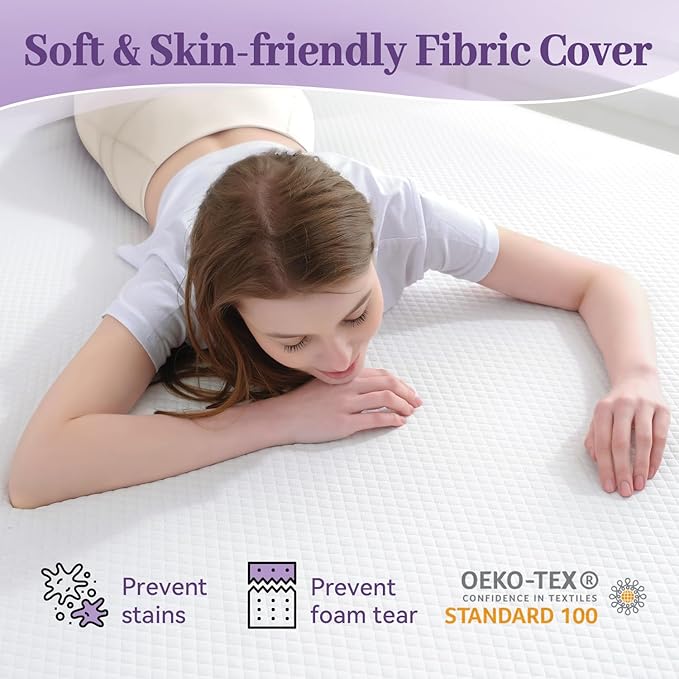 SINWEEK 3 Inch Gel Memory Foam Mattress Topper Full XL Size, Ventilated High - Image 4