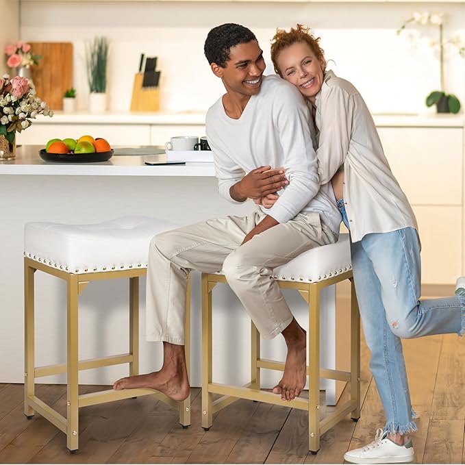 Bar Stools Set of 2, Counter Height Bar Stools - Image 5