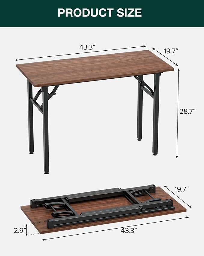 Frylr Small Folding Computer Desk – Portable 43.3 Inch Foldable Laptop Table - Image 2