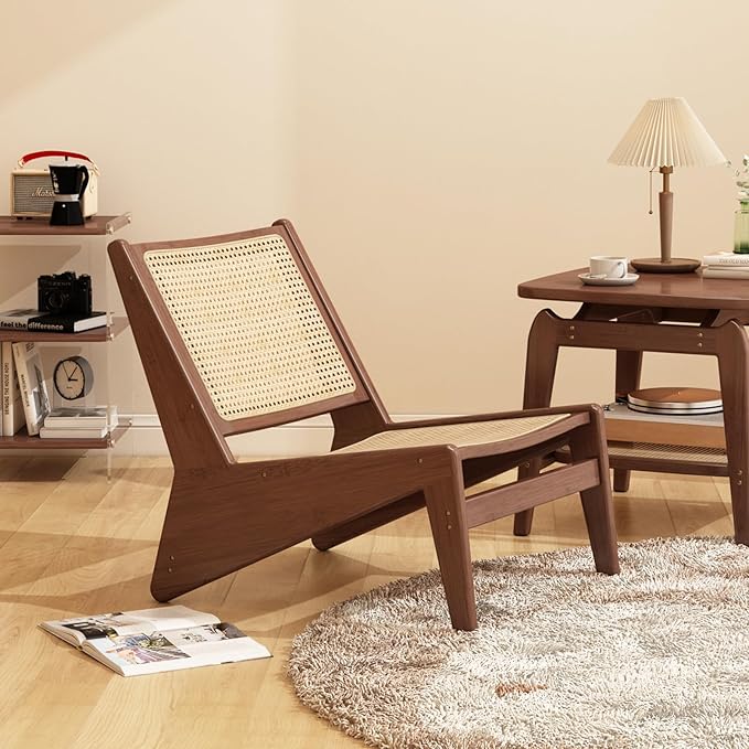 Mid-Century Accent Chair, Rattan Lounge Chair - Image 8
