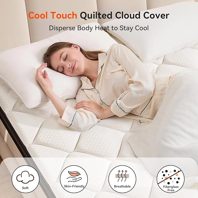 ELEMUSE 3 Inch Twin Memory Foam Mattress Topper, High Density Gel Foam Bed - Image 5
