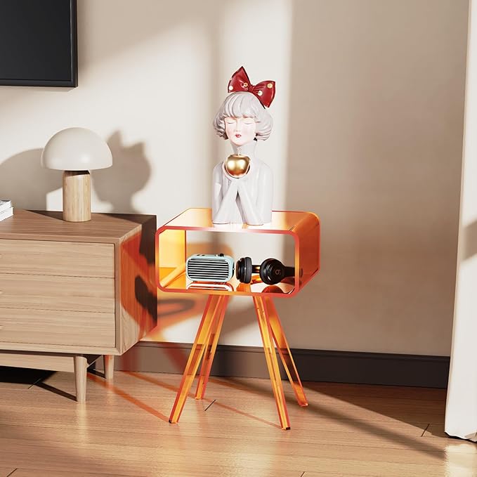 Acrylic Side Table, Acrylic Nightstand Bedside Table - Image 6