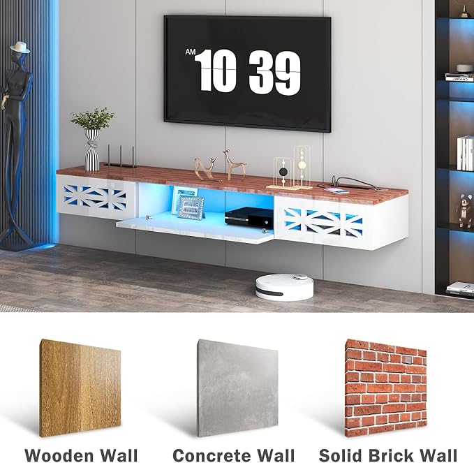 Floating TV Stand, Floating Wall Mounted TV Shelf - Image 6