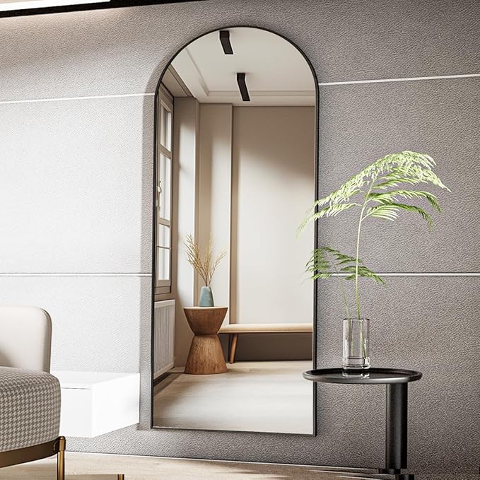 Koonmi Arched Full Length Mirror, Standing Hanging or Leaning Full Body Mirror - Image 4