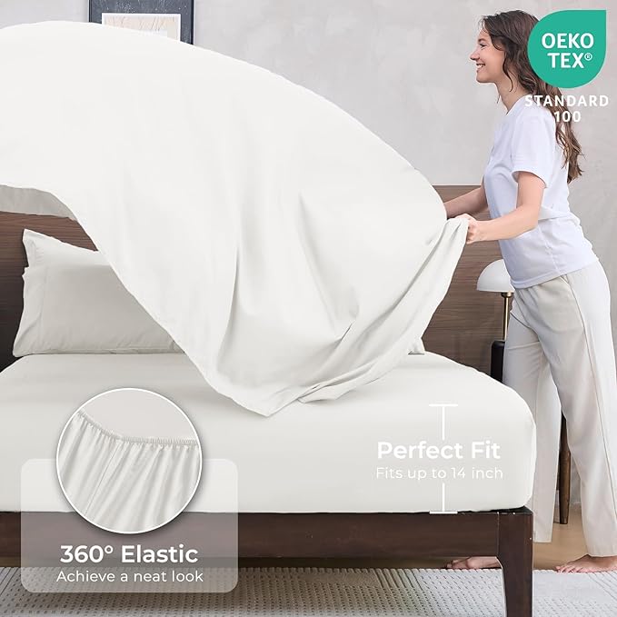 HEVUMYI Ivory Twin Comforter Set - Image 5
