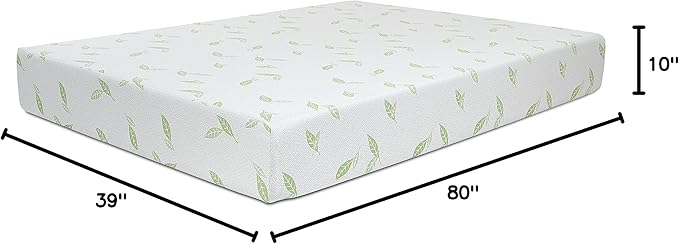 NapQueen Twin XL Size, 10 Inch Anula Green Tea Infused Memory Foam Mattress - Image 2