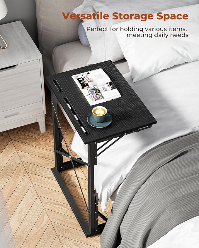 21''Wx28''H Folding TV Tray Set of 2, Small Foldable C-Shaped Tray Table - Image 6