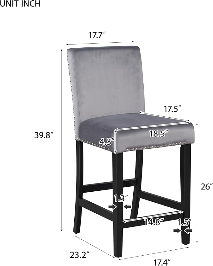 HomSof 5-Piece Counter Height Dining Table Set - Image 5