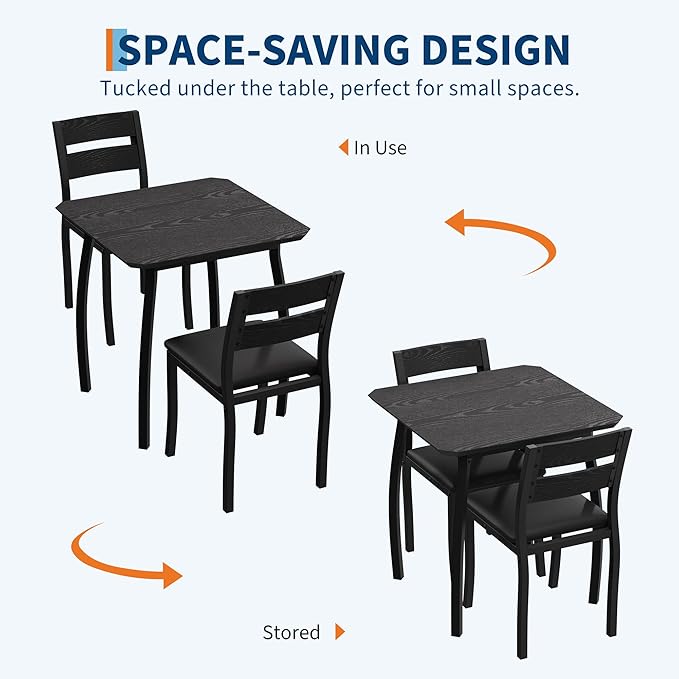 Small Dining Table Set for 2, 3-Piece Kitchen Table Set - Image 3