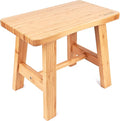 Bamboo Step Stool for Kids Adults Bathroom, 10 Inch One Step Stool You Can Sit by SenShu