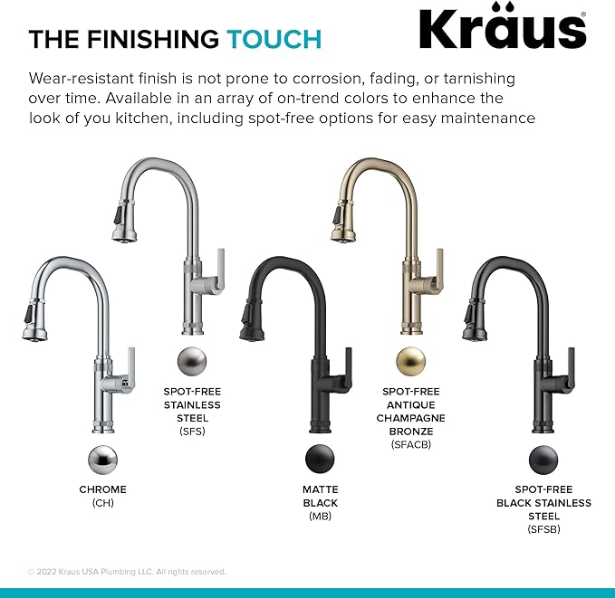 KRAUS Allyn Industrial Pull-Down Single Handle Kitchen Faucet in Spot-Free - Image 15